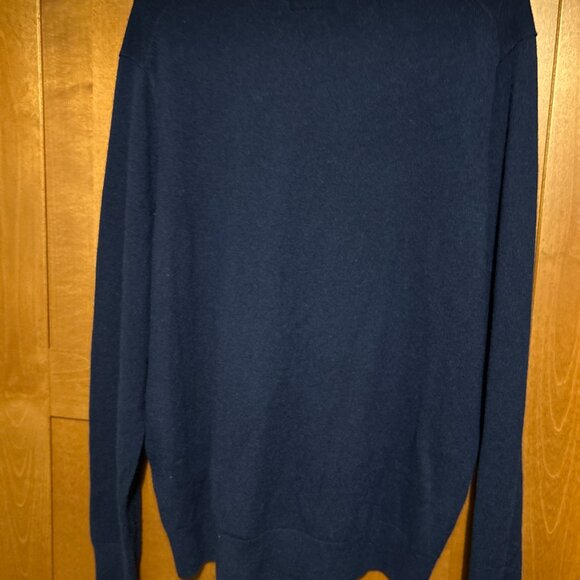 Banana Republic Men Navy Luxurious CASHMERE Crew Neck Sweater Sz L $168 - Picture 4 of 4